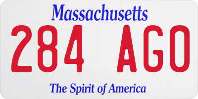 MA license plate 284AG0