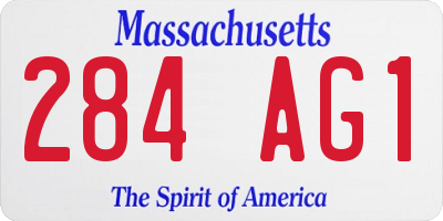 MA license plate 284AG1
