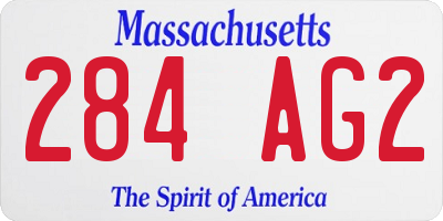 MA license plate 284AG2