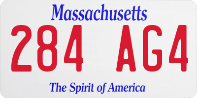 MA license plate 284AG4