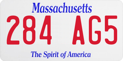 MA license plate 284AG5