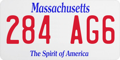 MA license plate 284AG6