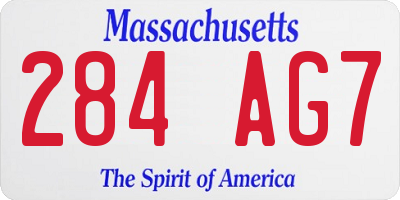 MA license plate 284AG7