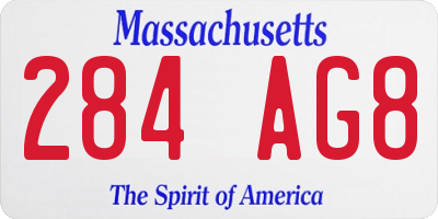 MA license plate 284AG8