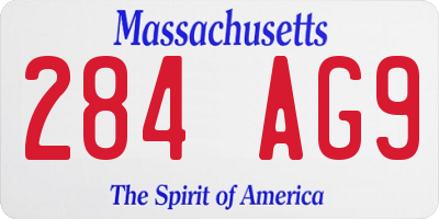 MA license plate 284AG9