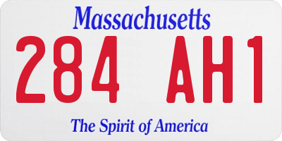 MA license plate 284AH1