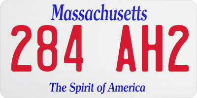 MA license plate 284AH2