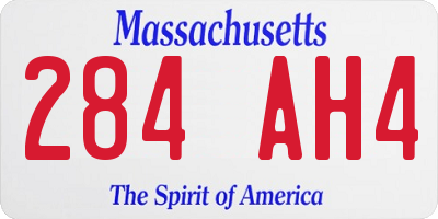MA license plate 284AH4
