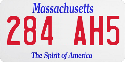 MA license plate 284AH5