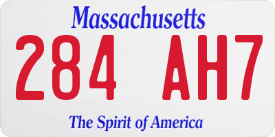 MA license plate 284AH7