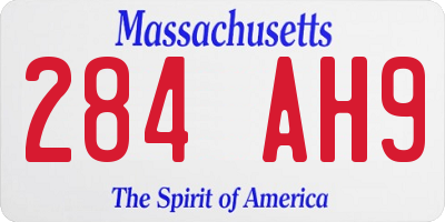MA license plate 284AH9