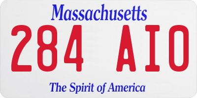 MA license plate 284AI0