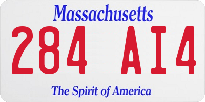 MA license plate 284AI4
