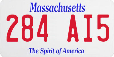 MA license plate 284AI5