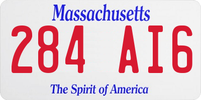 MA license plate 284AI6