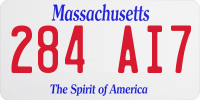 MA license plate 284AI7