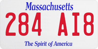 MA license plate 284AI8