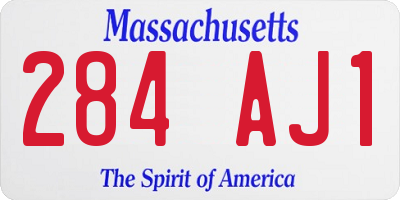 MA license plate 284AJ1