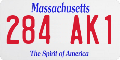 MA license plate 284AK1