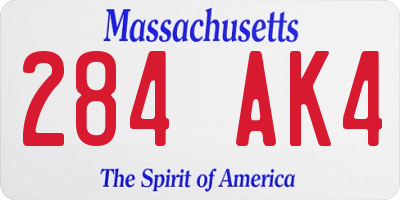 MA license plate 284AK4