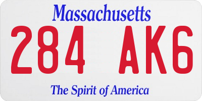 MA license plate 284AK6