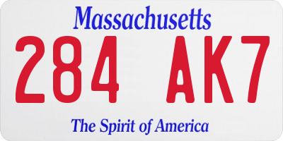 MA license plate 284AK7