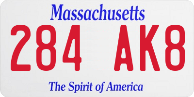 MA license plate 284AK8