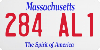 MA license plate 284AL1