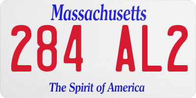 MA license plate 284AL2