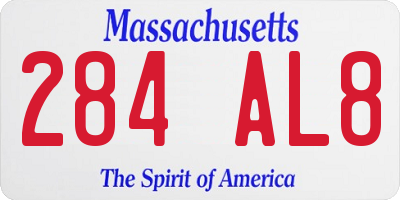 MA license plate 284AL8