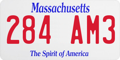 MA license plate 284AM3