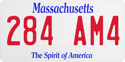 MA license plate 284AM4