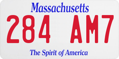 MA license plate 284AM7