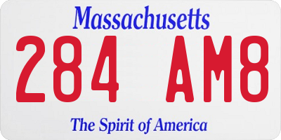 MA license plate 284AM8