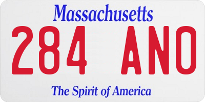 MA license plate 284AN0