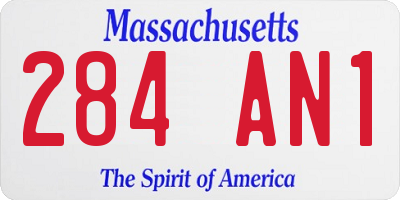 MA license plate 284AN1