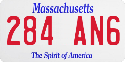MA license plate 284AN6