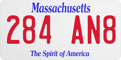 MA license plate 284AN8