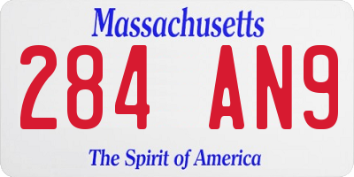 MA license plate 284AN9