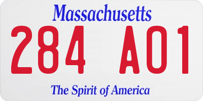 MA license plate 284AO1