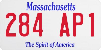 MA license plate 284AP1