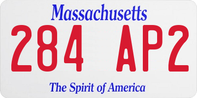 MA license plate 284AP2