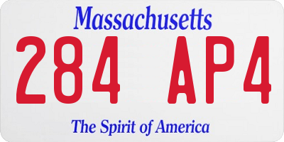MA license plate 284AP4