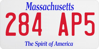 MA license plate 284AP5