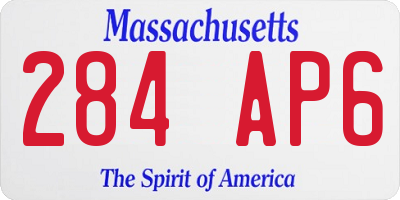 MA license plate 284AP6