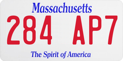 MA license plate 284AP7