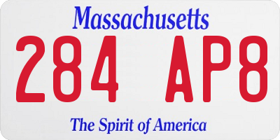 MA license plate 284AP8