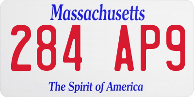 MA license plate 284AP9