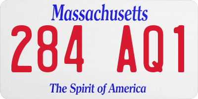 MA license plate 284AQ1