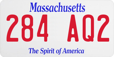 MA license plate 284AQ2